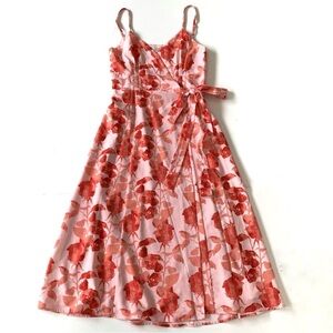 Hutch Pink and Red Floral Maxi Wrap Dress